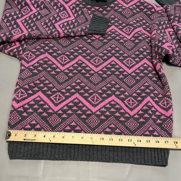 VTG Aspen Lid Sweater Men M Pink Sweater USA funky tribal Wool Southwestern-3597 - Picture 6 of 10